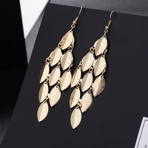 Wholesale Fashion Metal Exaggerated Tassel Long Earrings Online