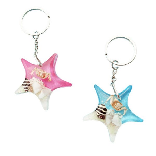 Wholesale12pcs Starfish Shape Acrylic Keychain Online Hot Sale