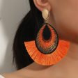 Wholesale Bohemian Peacock Feather Tassel Long Stud Earrings Online