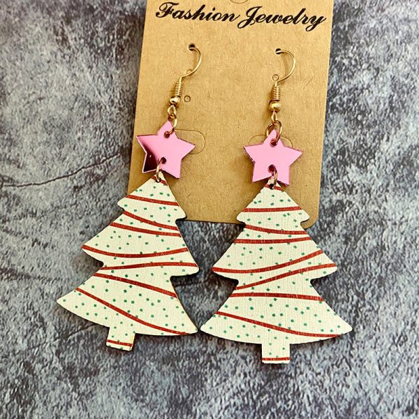 Wholesale Christmas Tree Wooden Earrings Supply