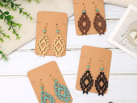 Wholesale Bohemian Hollow Wood Diamond Earrings Online