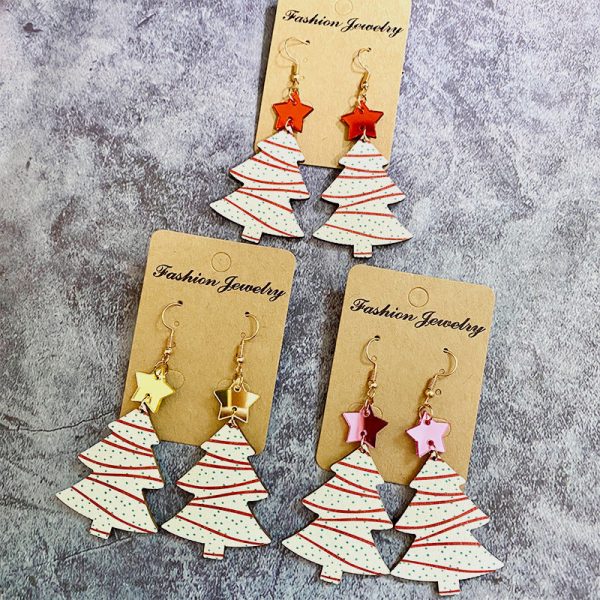 Wholesale Christmas Tree Wooden Earrings Supply