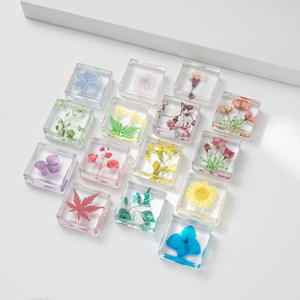 Wholesale 6pcs Resin Dried Flowers Creative Handmade Glue Specimen Ornaments Supply