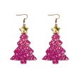 Wholesale Christmas Glitter Gretel Leather Acrylic Earrings Supply