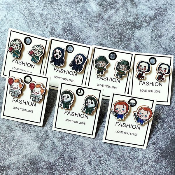 Wholesale Halloween Horror Wooden Earrings Online now