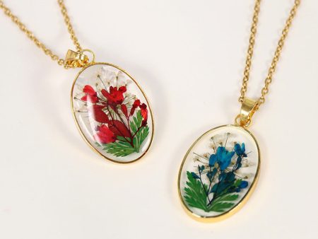 Wholesale 6pcs Original Resin Dried Flower Dripping Glue Necklace Supply