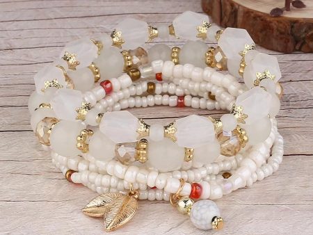 Wholesale Bohemian Crystal Fashion Elastic Multi-layer Beaded Bracelet on Sale