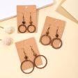 Wholesale Geometric Exaggerated Hollow Round Wooden Earrings Hot on Sale