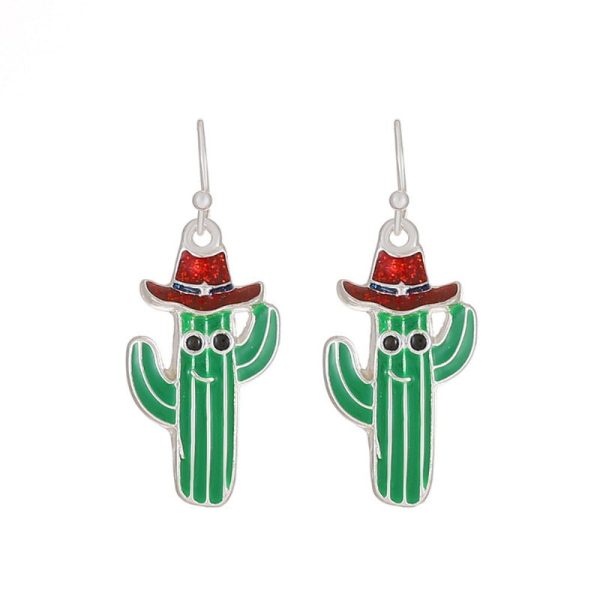 Wholesale Halloween BOO Cartoon Funny Boots Cactus Alloy Earrings Discount