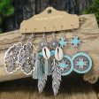 Wholesale Bohemian Tassel Flower Hollow Vintage Leaf Alloy Earrings For Sale