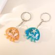 Wholesale 6pcs Jellyfish Shape Resin Glue Real Starfish Shell Ocean Keychain Hot on Sale