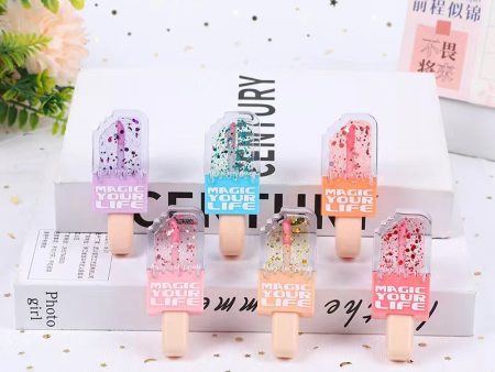 Wholesale 24pcs Ice Cream Sequins Color Changing Moisturizing Easy To Color Lip Gloss Sale