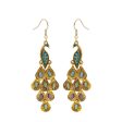 Wholesale Long Fashion Vintage Large Peacock Crystal Earrings on Sale