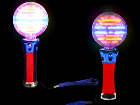 Wholesale LED Light-emitting Electroplating American Flag Color Rotating Ball Flash Stick Cheap