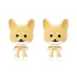 Wholesale Cartoon Enamel Bow Puppy Zinc Alloy Earrings Discount