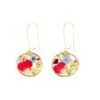 Wholesale 6pcs Irregular Round Rose Petal Dried Flower Glue Drop Earrings For Discount