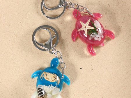 Wholesale 6pcs Resin Glue Starfish Turtle Shape Keychain For Cheap