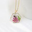 Wholesale 6pcs Polygonal Real Flower Preserved Flower Dried Flower Necklace Online Hot Sale