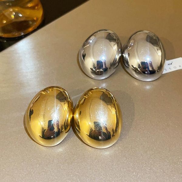 Wholesale Exaggerated Irregular Oval Metal Earrings For Cheap