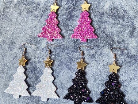 Wholesale Christmas Glitter Gretel Leather Acrylic Earrings Supply