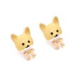 Wholesale Cartoon Enamel Bow Puppy Zinc Alloy Earrings Discount