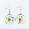 Wholesale 6pcs Resin Dripping Dried Flower Crystal Chrysanthemum Specimen Earrings Fashion