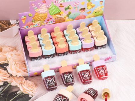 Wholesale 24pcs Ice Cream Fruity Light Moist Easy To Color Lip Oil For Discount