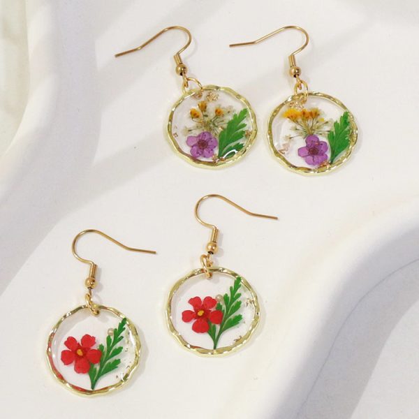 Wholesale 6pcs Monthly Handmade Epoxy Flower Series Earrings For Sale