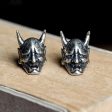 Wholesale Mask Punk Retro Distressed Halloween Copper Earrings on Sale