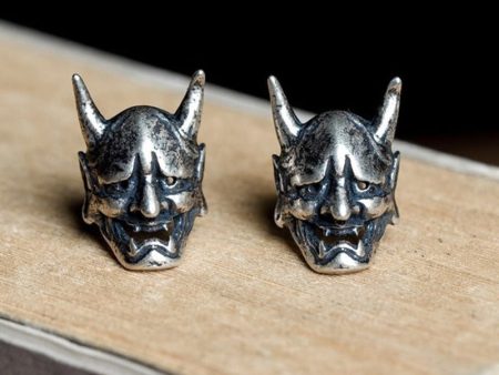 Wholesale Mask Punk Retro Distressed Halloween Copper Earrings on Sale