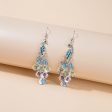 Wholesale Long Fashion Vintage Large Peacock Crystal Earrings on Sale