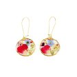 Wholesale 6pcs Irregular Round Rose Petal Dried Flower Glue Drop Earrings For Discount