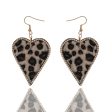 Wholesale Leopard Print Rhinestone Embellished Heart Drop Earrings Supply