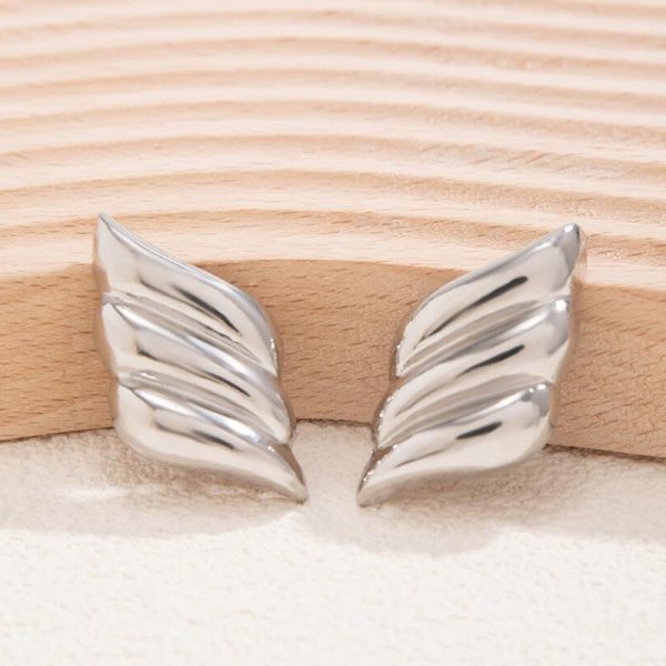 Wholesale Geometric Three-Layer Wings 18K Gold Plated Earrings on Sale