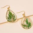 Wholesale Leaf Everlasting Flower Alloy Teardrop Earrings Online Sale