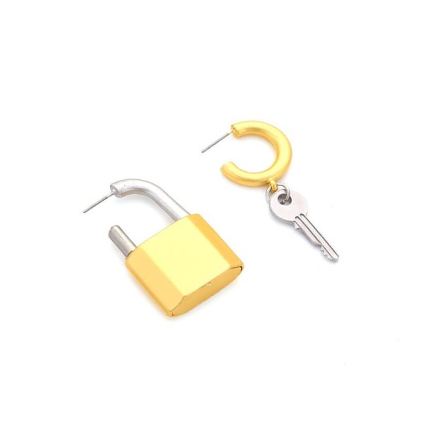 Wholesale Key and Lock Metal Earrings For Sale