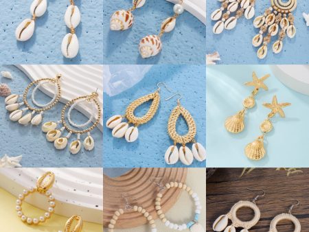 Wholesale Bohemian Shell Beads Pendant Earrings Fashion