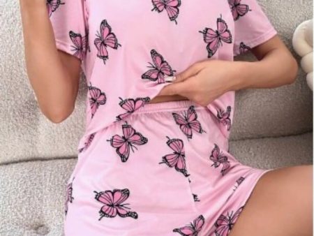 Wholesale Printed Home Short-sleeved Comfortable Wearable Pajamas Cheap