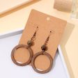 Wholesale Geometric Exaggerated Hollow Round Wooden Earrings Hot on Sale