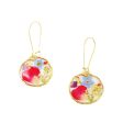 Wholesale 6pcs Irregular Round Rose Petal Dried Flower Glue Drop Earrings For Discount