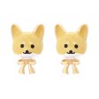 Wholesale Cartoon Enamel Bow Puppy Zinc Alloy Earrings Discount