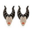 Wholesale Halloween Horn Witch Alloy Diamond Oil Dripping Earrings Online Sale