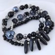 Wholesale Vintage Cat s Eye Crystal Agate Beaded Multi-layer Bracelet Online