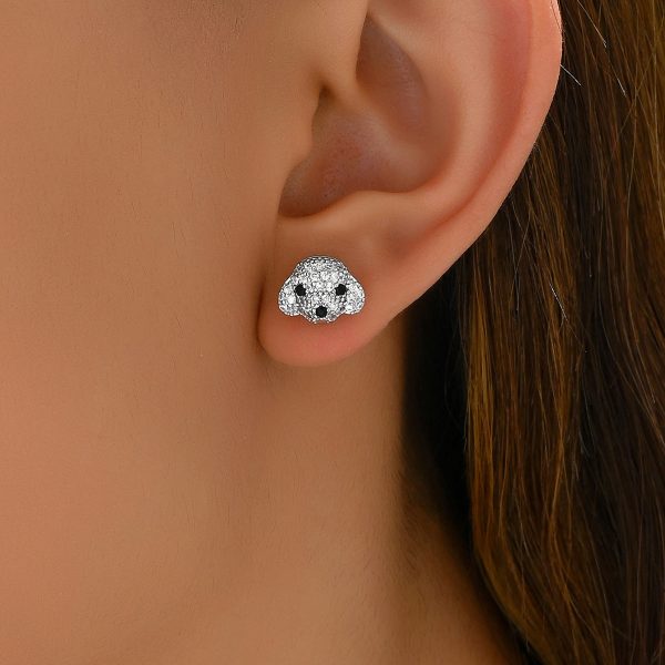 Wholesale Inlaid Zircon Puppy Animal Design Versatile Earrings Supply