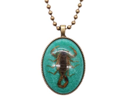 Wholesale 12pcs Creative Luminous Stone Resin Vintage Scorpion Pendant Necklace Online