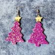 Wholesale Christmas Glitter Gretel Leather Acrylic Earrings Supply