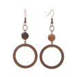 Wholesale Geometric Exaggerated Hollow Round Wooden Earrings Hot on Sale