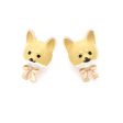 Wholesale Cartoon Enamel Bow Puppy Zinc Alloy Earrings Discount