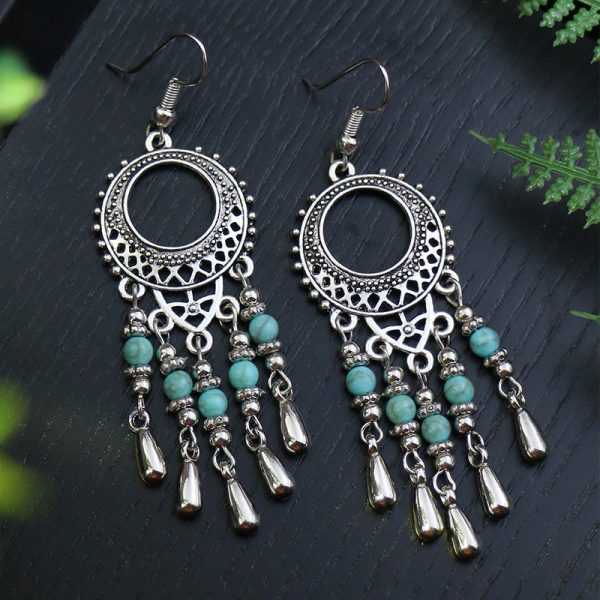 Wholesale Bohemian Fashion Teardrop Shape Vintage Long Earrings Supply