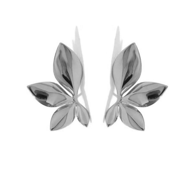 Wholesale Glossy Flower and Leaf Metal Stud Earrings Cheap